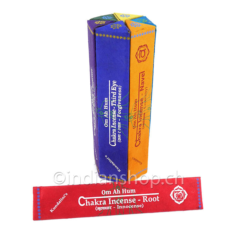 Chakra Räucherstäbchen aus Nepal von Mandala Art & Incense in 7 Varianten