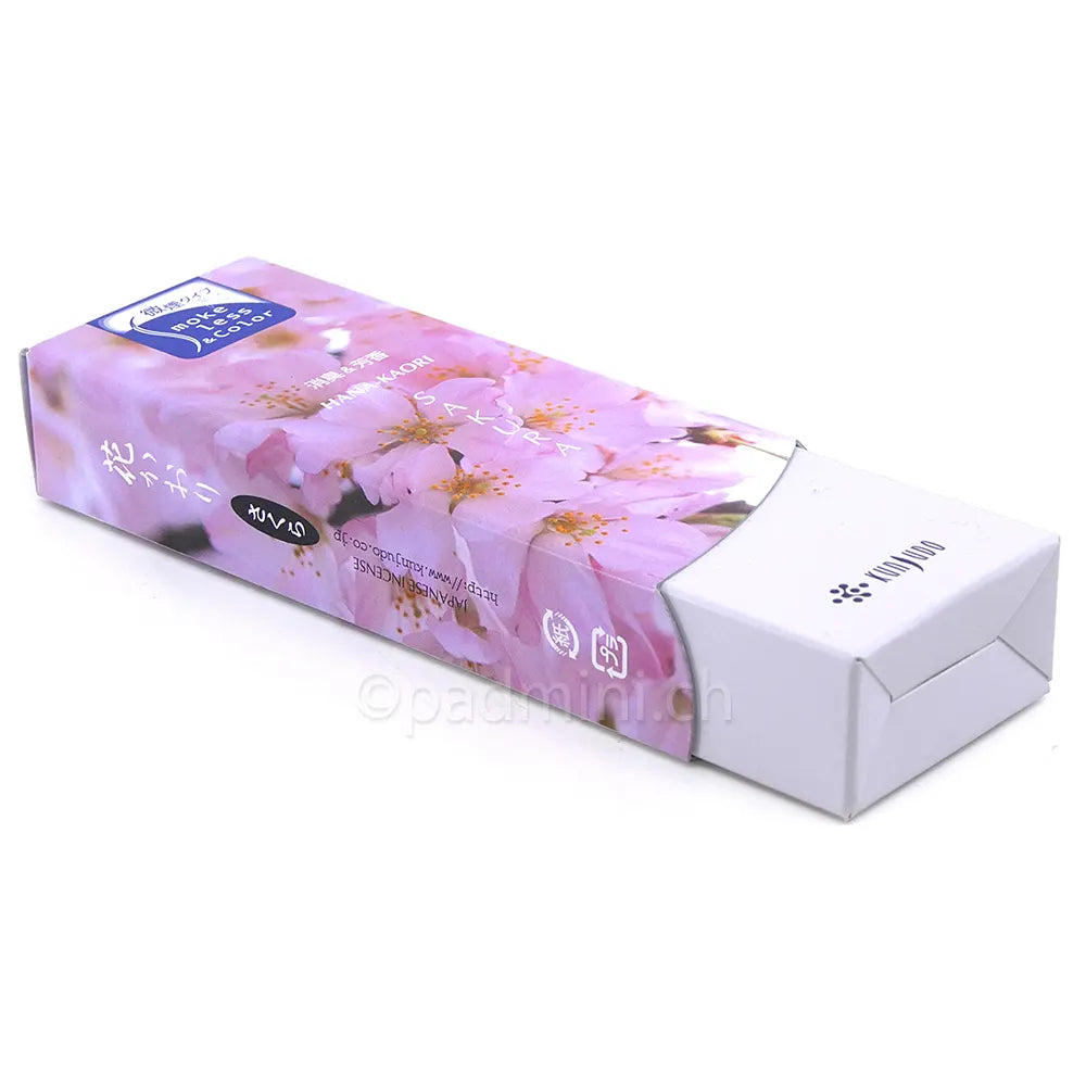 Kunjudo Hana Kaori Sakura – japanische Kirschblüten Räucherstäbchen in rosa Originalpackung mit Sakura-Blütenmotiv