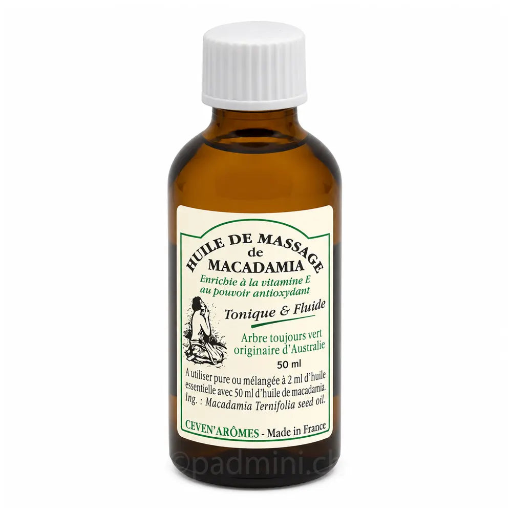 Reines Macadamiaöl 50 ml von Ceven'Arômes für Hautpflege und Massage