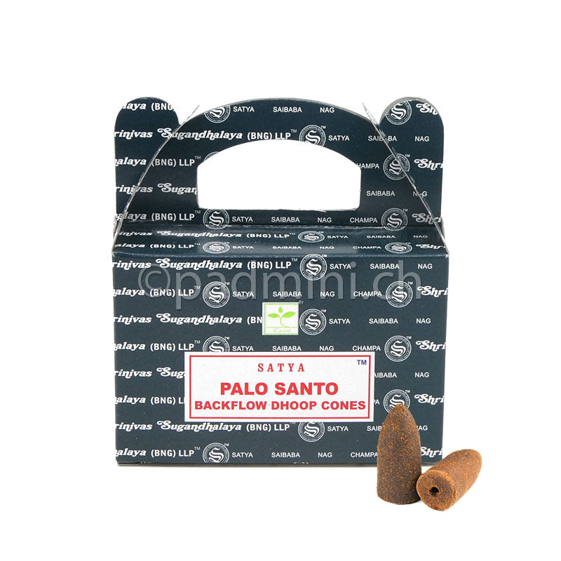 Satya Palo Santo BNG Backflow Dhoop Cones mit 24 Räucherkegeln