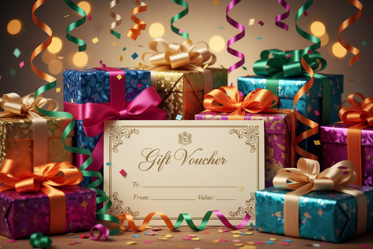 Top! Misschien kan je de cadeaubon nog aanpassen en de kerstboom. Het moet namelijk een afbeelding worden die heel het jaar gebruikt kan worden. Dus kerstboom web. Cadeaubon mag Gift voucher bevatten alleen niet ' Holiday Joy'dat mag weg.