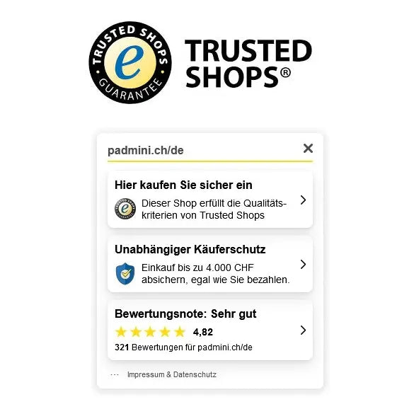 Screenshot der Trusted Shops-Bewertungen im alten Shop