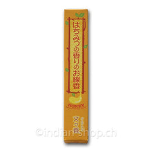 Baieido Bun Bun Koh – japanische Honig Räucherstäbchen in orange-gelber Originalverpackung, 10 g