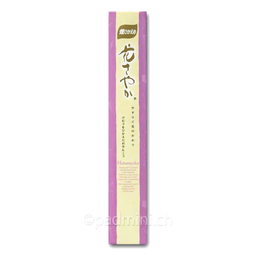 Baieido Hanasayaka Less Smoke – kleine Originalverpackung japanischer Räucherstäbchen mit sanftem Blumenduft, 10 g