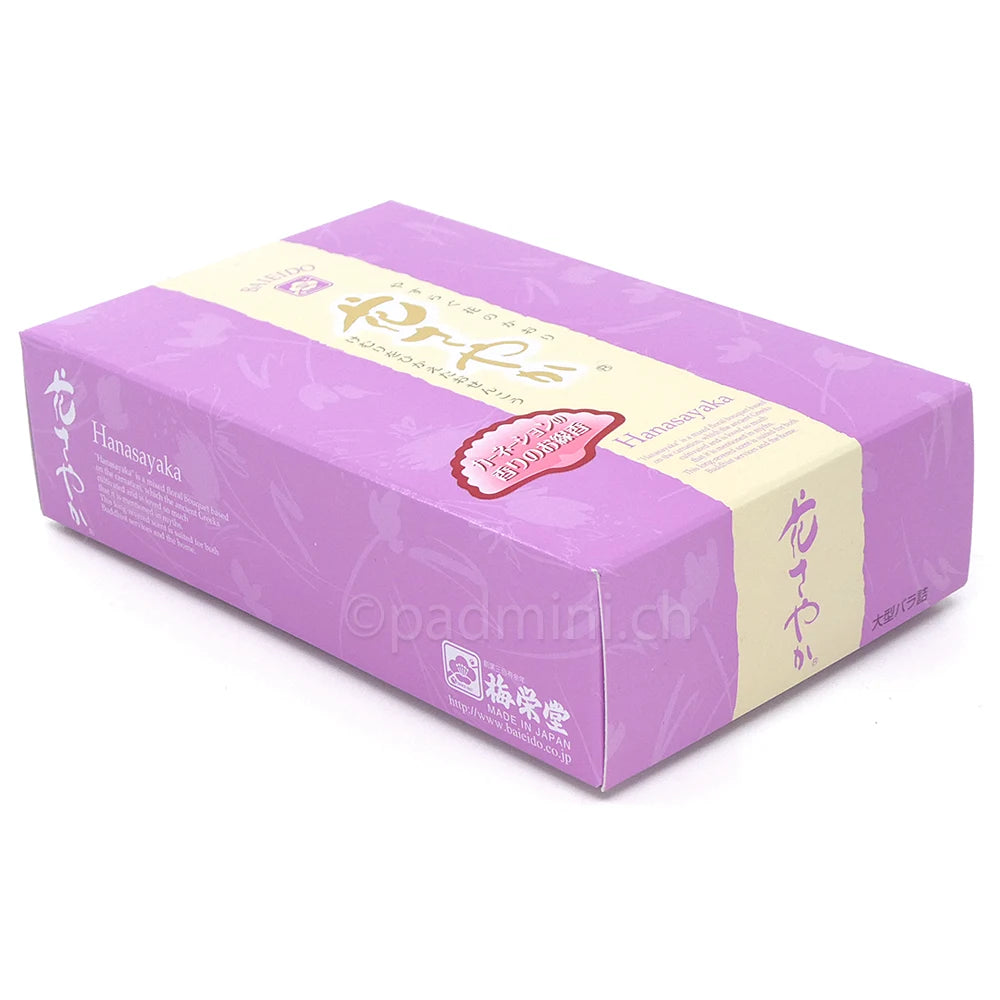 Baieido Hanasayaka Less Smoke – kleine Originalverpackung japanischer Räucherstäbchen mit sanftem Blumenduft, 170 g
