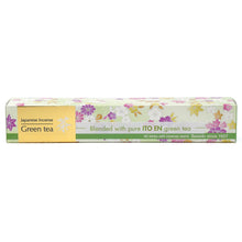 Baieido Imagine Green Tea – japanische Räucherstäbchen mit echtem ITO EN Grüntee, florale Verpackung mit 40 Stäbchen und Halter