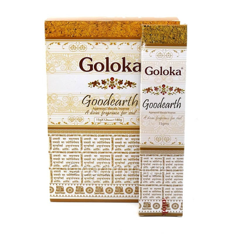 Goloka Good Earth Agarwood Masala Räucherstäbchen 15 g aus Indien