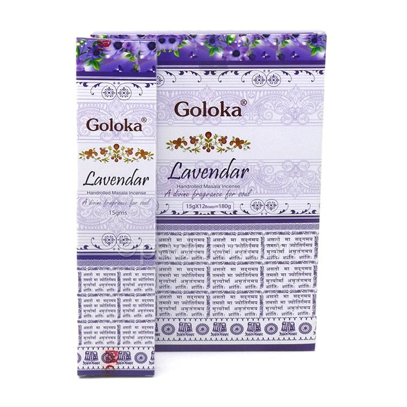 Goloka Lavender Masala Räucherstäbchen 15 g aus Indien