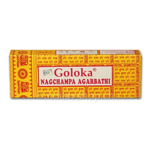 Goloka Nag Champa Räucherstäbchen 100 g in der gelben Originalverpackung aus Indien