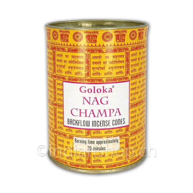Goloka Nag Champa Rückfluss Räucherkegel - INDIAN SHOP