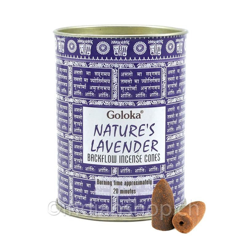 Goloka Nature's Lavender Rückfluss Räucherkegel - INDIAN SHOP
