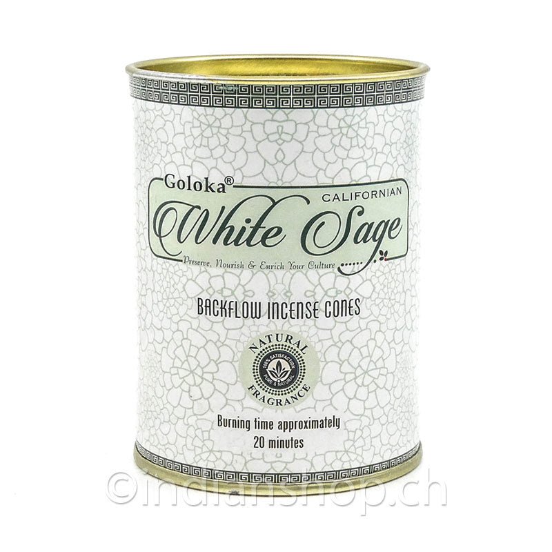 Goloka White Sage Rückfluss Räucherkegel - INDIAN SHOP