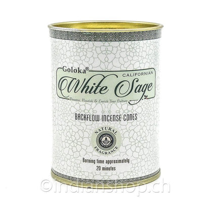 Goloka White Sage Rückfluss Räucherkegel - INDIAN SHOP