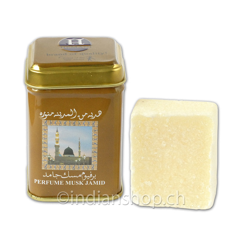 Hemani Musk Jamid 25 g Moschus-Duftstein mit Metalldose