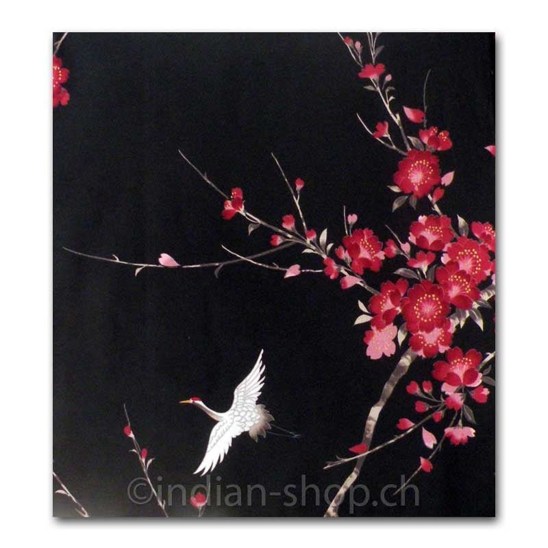 Kimono aus Baumwolle Kraniche 547 - INDIAN SHOP