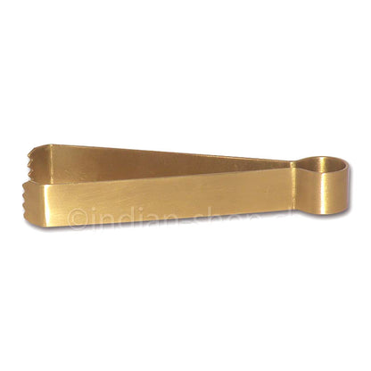 Kohlezange für Räucherkohle aus Metall mit Messing-Finish 13 cm