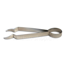 Kohlezange aus silberfarbenem Metall 18 cm für Räucherkohle