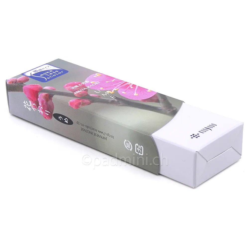 Kunjudo Hana Kaori Ume – japanische Pflaumenblüten Räucherstäbchen in der Originalpackung mit rosa Blütenmotiv