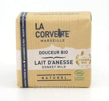 Bio-Duftseife La Corvette Marseille mit Eselsmilch, 100 g, COSMOS ORGANIC zertifiziert.