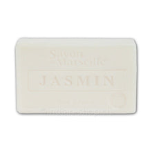 Le Chatelard 1802 Savon de Marseille Jasmin 100 g, cremeweisses rechteckiges Seifenstück mit eingeprägter Aufschrift Jasmin