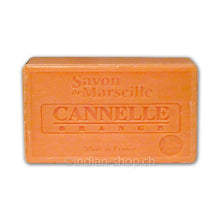 Le Chatelard 1802 Savon de Marseille Cannelle Orange 100 g, orangefarbene Zimt-Orangen-Seife