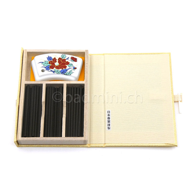 Nippon Kodo Kyara Kongo Räucherstäbchen Geschenkbox mit Keramikhalter