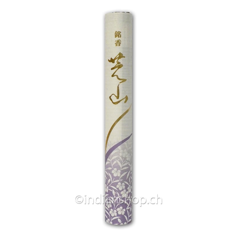 Nippon Kodo Meikoh Shibayama japanische Räucherstäbchen 25 g mit Sandelholz und floralem Duft in der Originalverpackung.