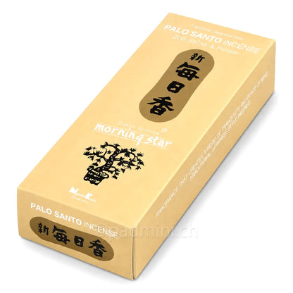 Nippon Kodo Morning Star Palo Santo Räucherstäbchen in der 200-Stück-Packung mit warmem, holzigem Palo-Santo-Duft.