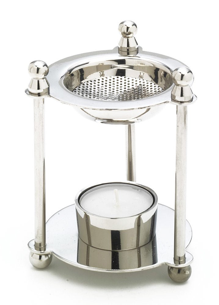 Räucher - Stövchen Vernickelt 12 cm - INDIAN SHOP