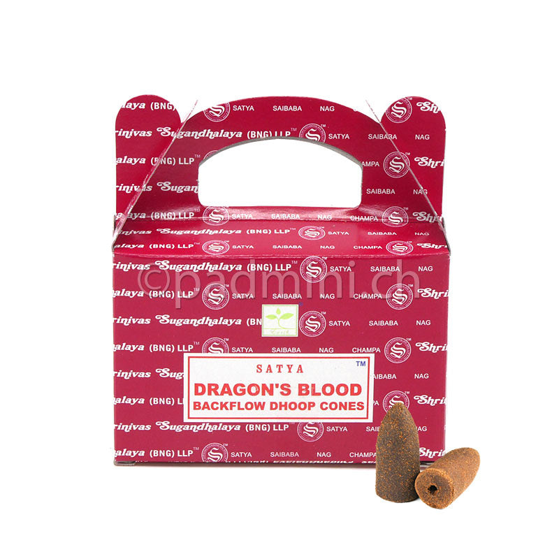 Satya Dragon's Blood BNG Backflow Dhoop Cones mit 24 Räucherkegeln