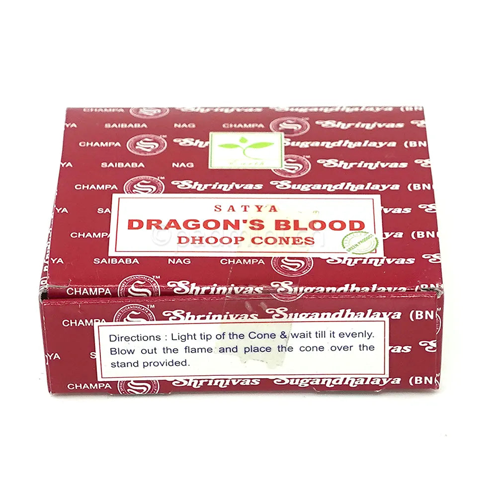 Satya Dragon's Blood BNG Dhoop Cones mit 12 Räucherkegeln von Shrinivas Sugandhalaya