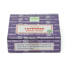 Satya Lavender BNG Dhoop Cones mit 12 Räucherkegeln von Shrinivas Sugandhalaya