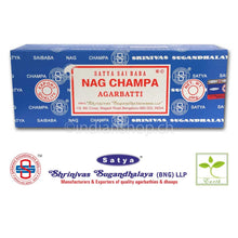 Satya Sai Baba Nag Champa BNG Räucherstäbchen in der blauen 250-g-Packung