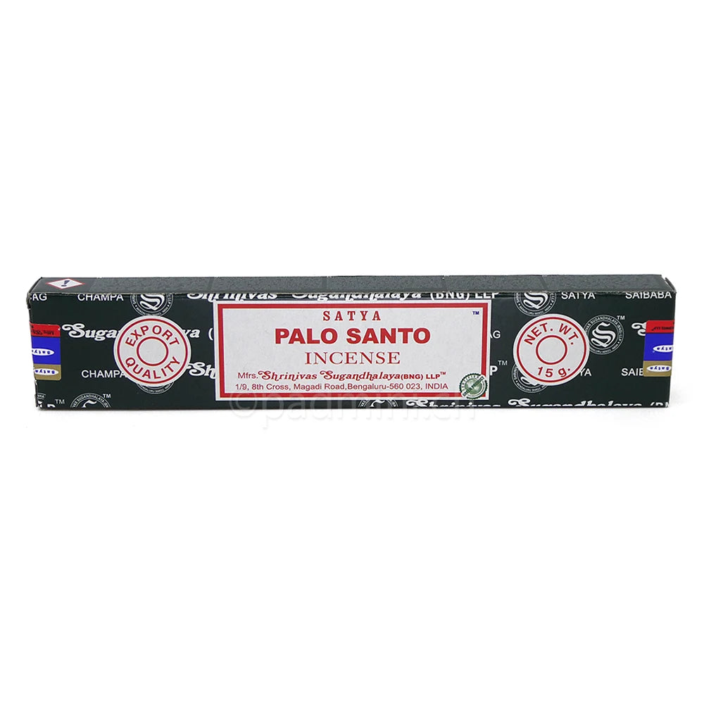 Eine 15-g-Packung Satya Sai Baba Palo Santo Räucherstäbchen