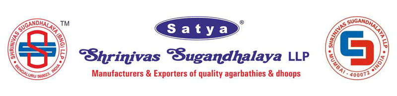 Neues Logo von Shrinivas Sugandhalaya auf einer Satya Räucherstäbchenpackung
