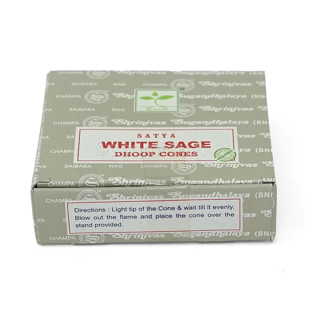 Satya White Sage BNG Dhoop Cones mit 12 Räucherkegeln von Shrinivas Sugandhalaya