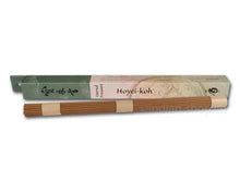 Shoyeido Daily Incense Hoyei-Koh – Eternal Treasure mit braunen japanischen Räucherstäbchen in der Originalverpackung.
