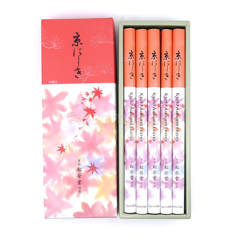 Shoyeido Kyonishiki japanische Räucherstäbchen in roter Originalschachtel mit zehn Rollen, Verkauf einzeln