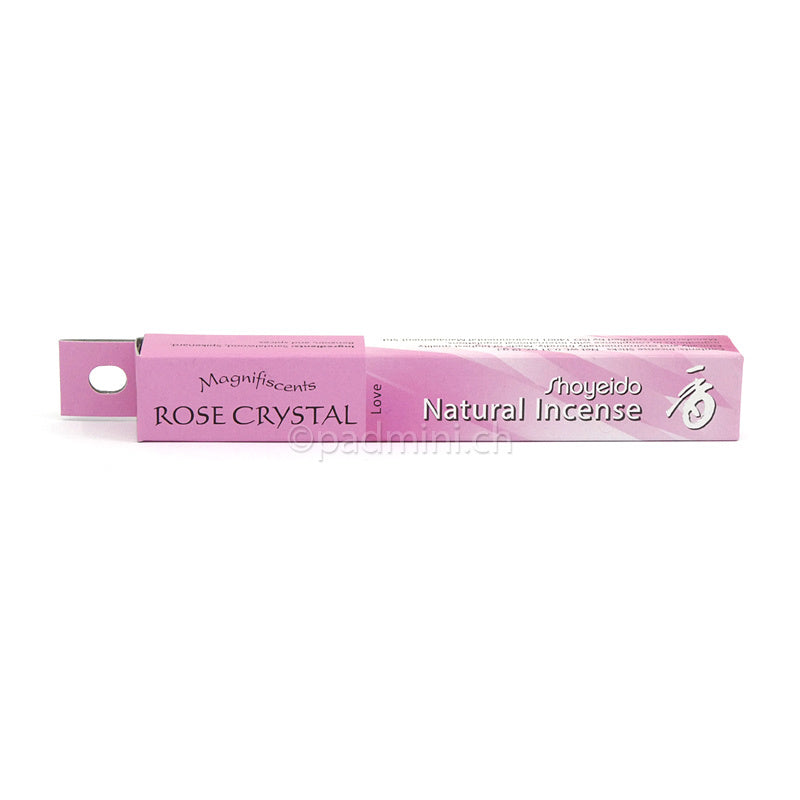 Shoyeido Magnifiscents Rose Crystal Love – rosa Originalpackung japanischer Räucherstäbchen