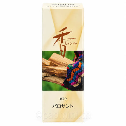 Shoyeido Xiang Do Palo Santo Nr. 79 japanische Räucherstäbchen in beige-grüner Verpackung