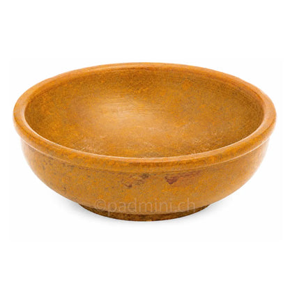 Amberfarbene Speckstein-Räucherschale 10 cm aus Indien