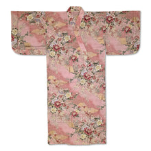 Traditioneller japanischer Yukata aus 100 % Baumwolle in Rosa mit klassischem Blumenmuster