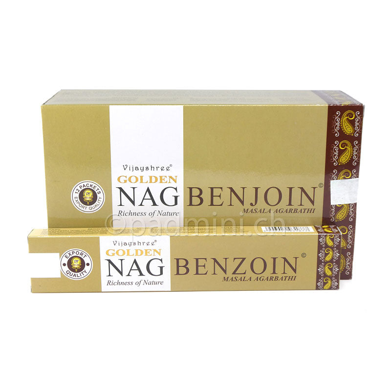 Vijayshree Golden Nag Benzoin Masala Räucherstäbchen 15 g aus Indien