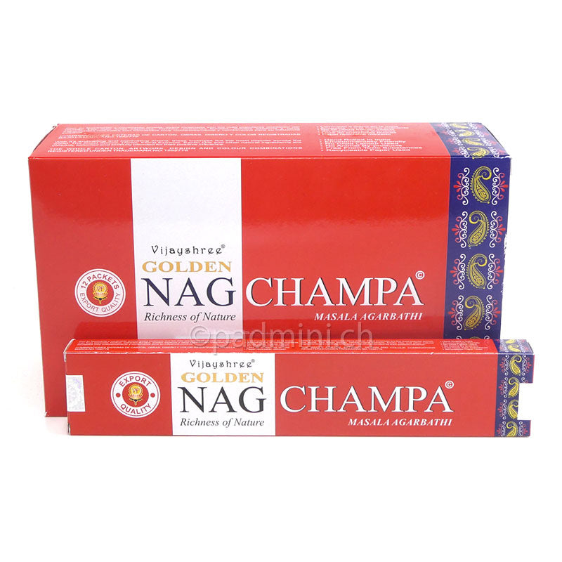 Vijayshree Golden Nag Champa Masala Räucherstäbchen 15 g aus Indien