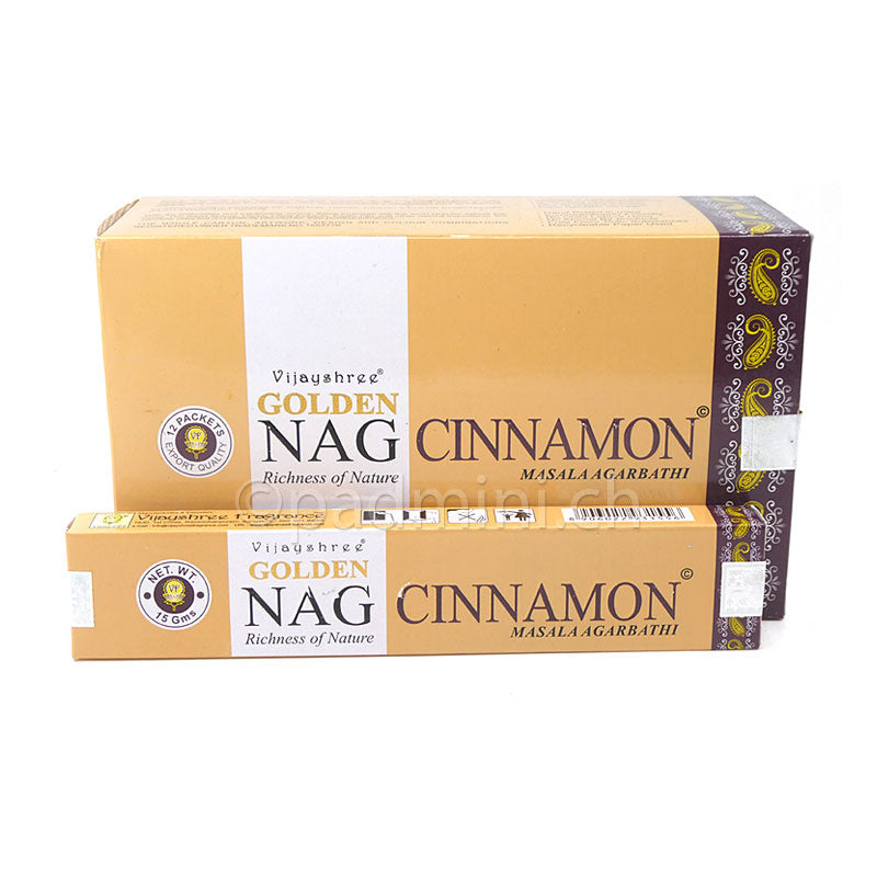 Vijayshree Golden Nag Cinnamon Masala Räucherstäbchen 15 g aus Indien