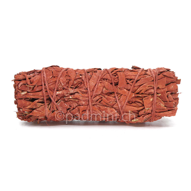 Weisser Salbei mit rotem Drachenblut-Harz als 10 cm Räucherbündel