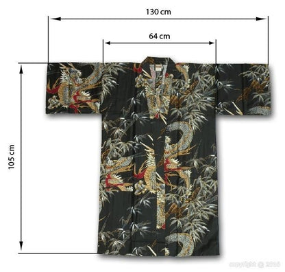 Yukata aus Baumwolle Drachen 697 - INDIAN SHOP